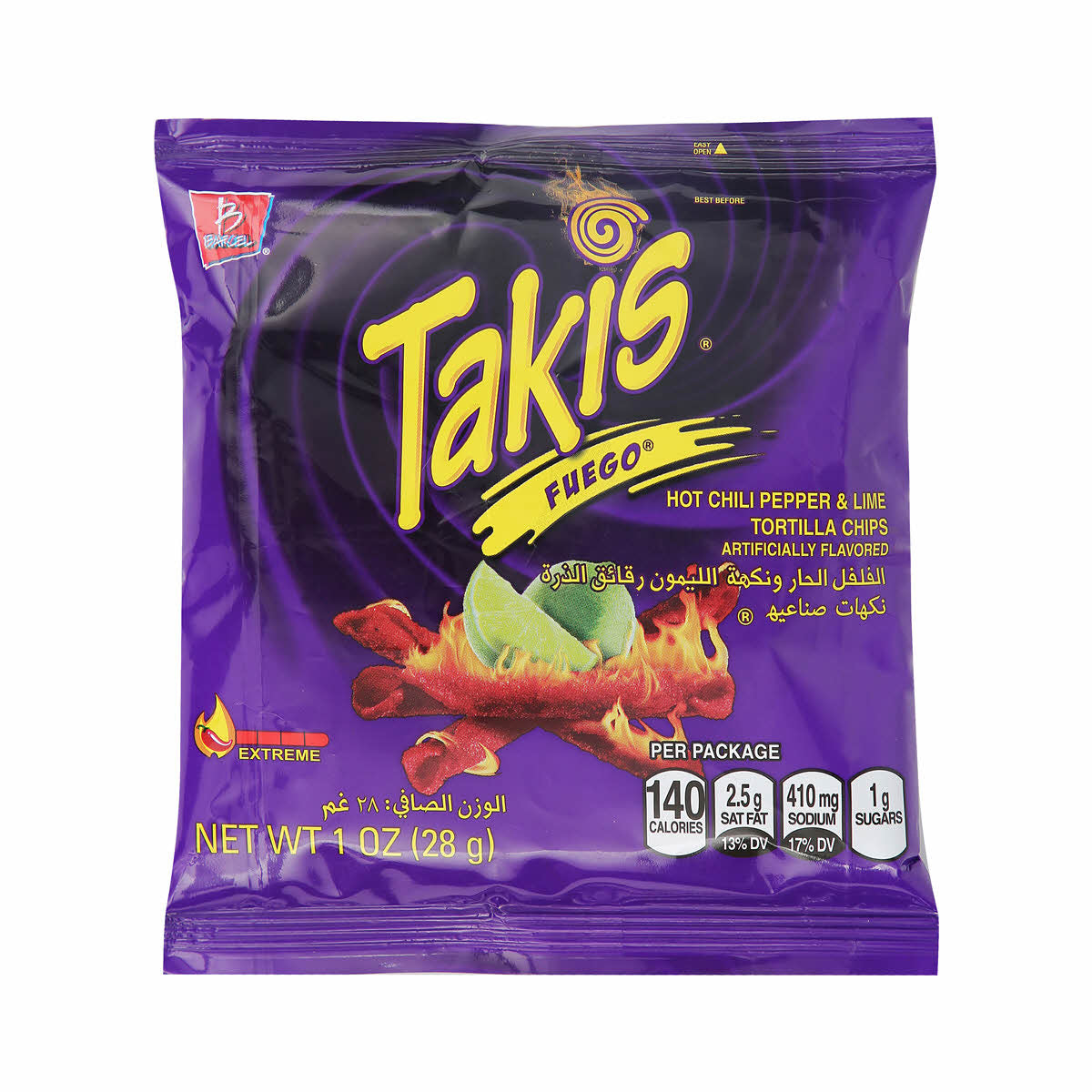 Takis Fuego Mini Peper Lime Tortilla Chips, 35g