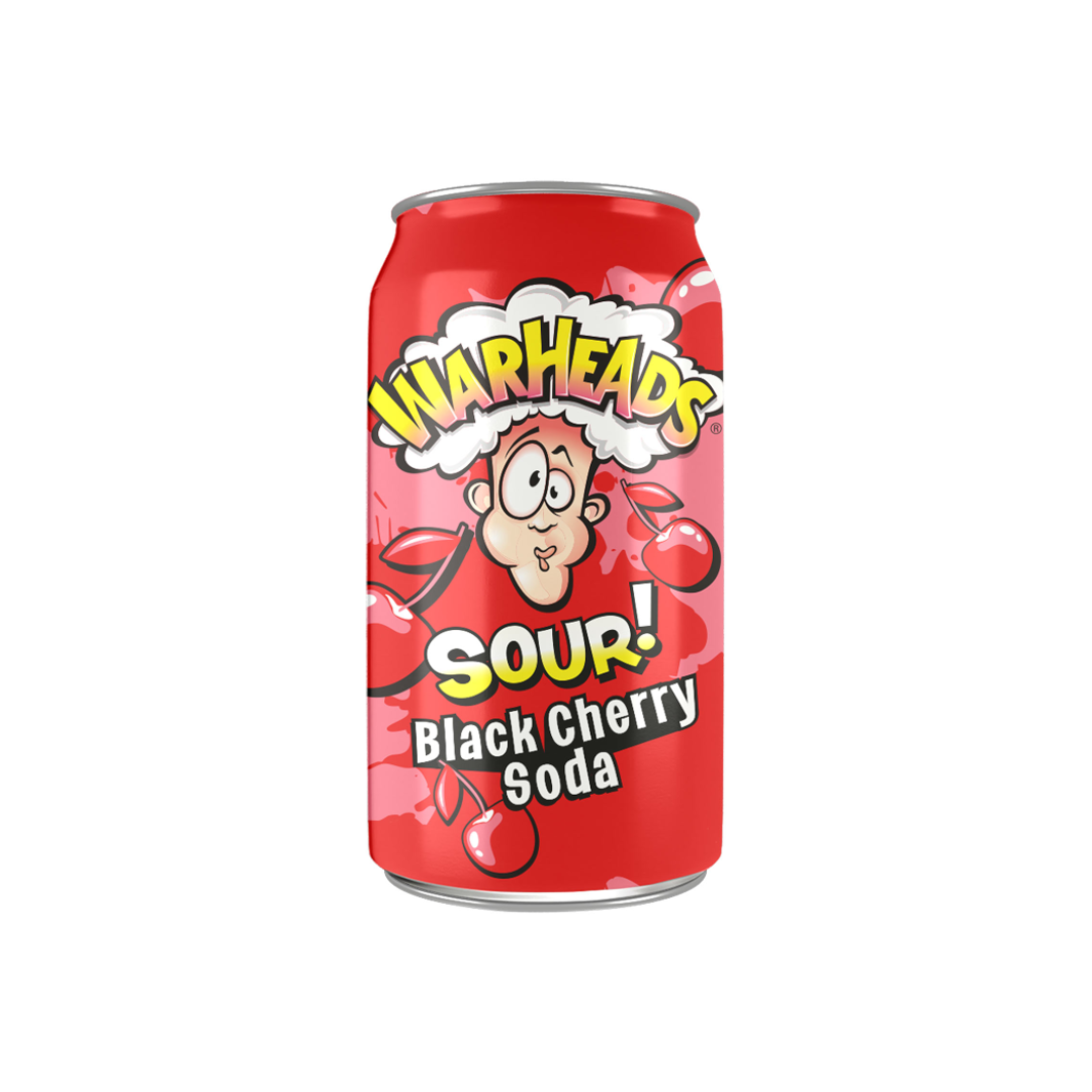 Warheads SOUR! Black Cherry Soda - 12oz (355ml)