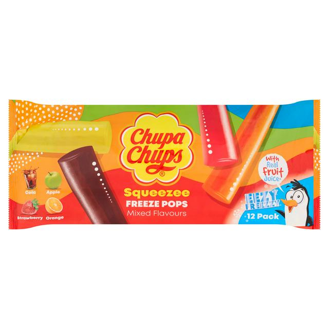 Chupa Chups Squeezee Freeze Pops Mixed Flavours 12x50ml
