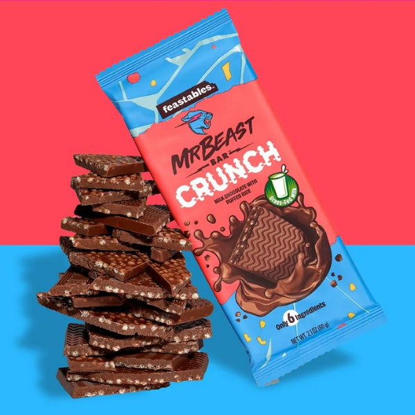 Feastables MrBeast Milk Chocolate with puffed rice Crunch Bar 35g