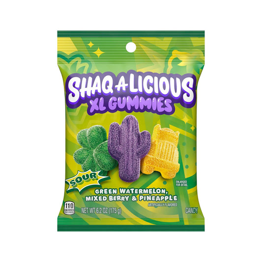 Shaq-A-Licious XL Gummies Sours Green Watermelon, Mixed Berry & Pineapple 175g