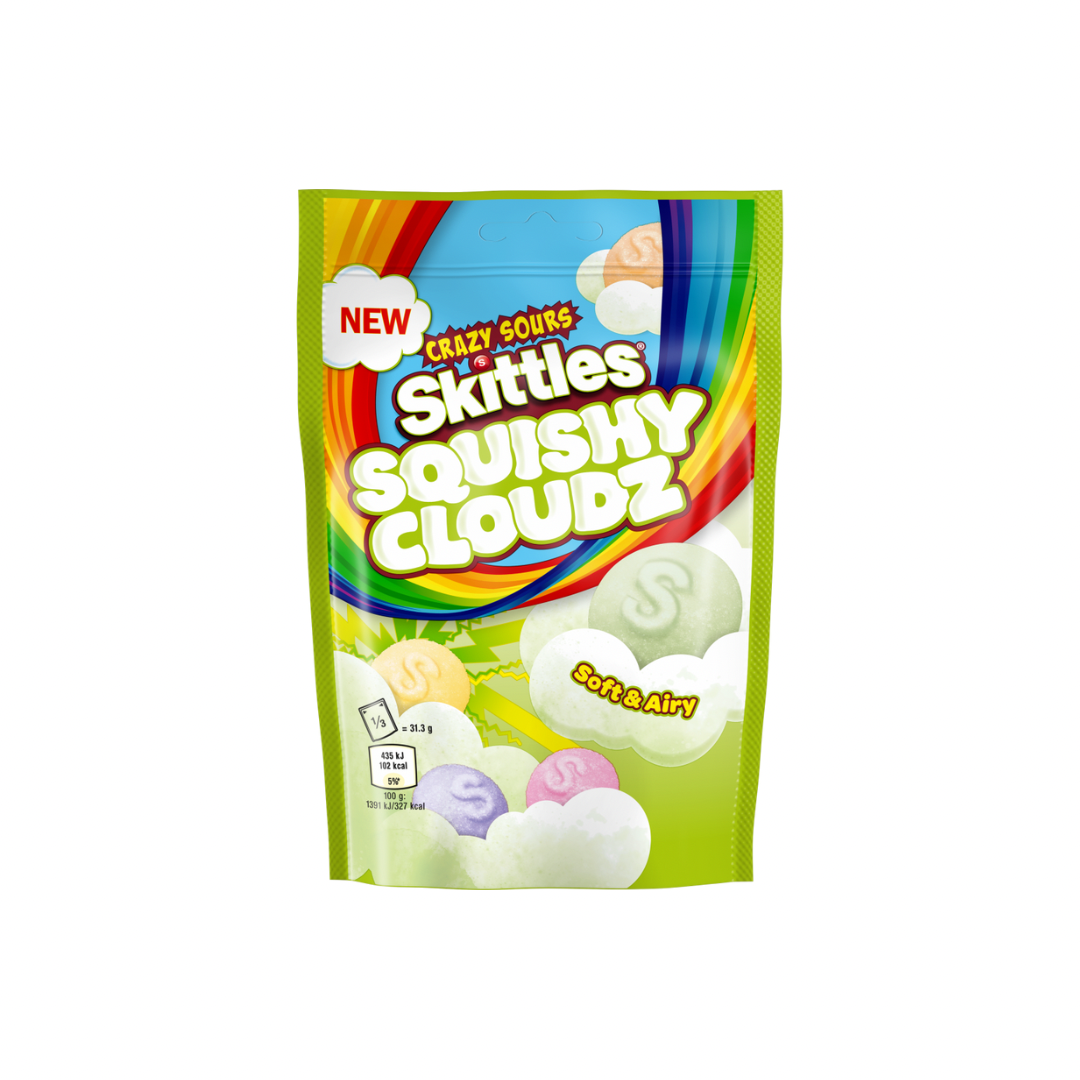 Skittles Squishy Cloudz Crazy Sours Sweets Bag