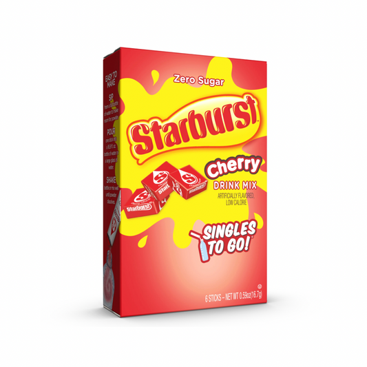 Starburst Singles To Go Zero Sugar Drink Mix, Cherry, 6 CT Per Box