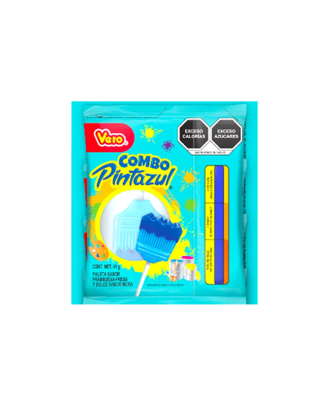 Blue raspberry brush lollipop