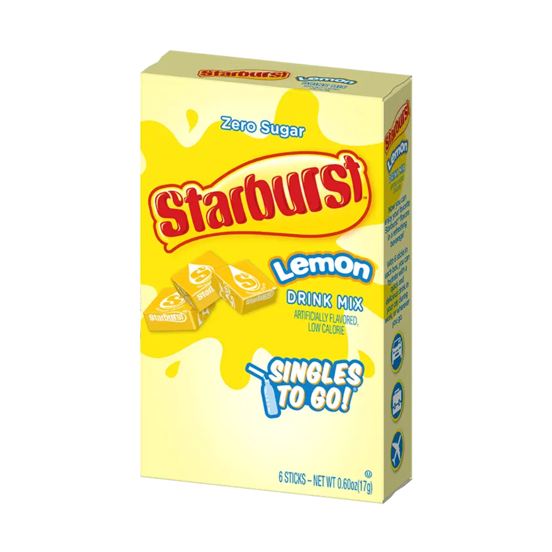 Starburst Singles To Go Zero Sugar Drink Mix, Lemon, 6 CT Per Box ...