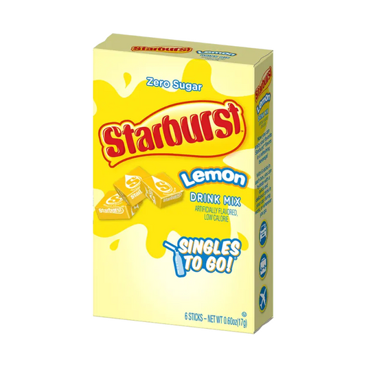 Starburst Singles To Go Zero Sugar Drink Mix, Lemon, 6 CT Per Box