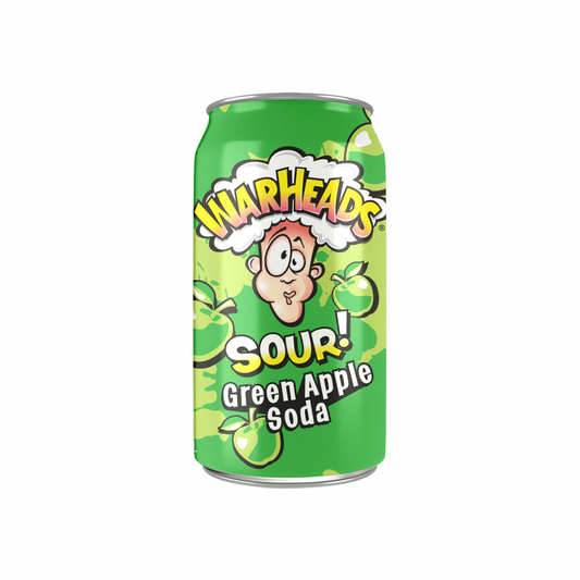 Warheads Sour Green Apple Soda Cans 355ml